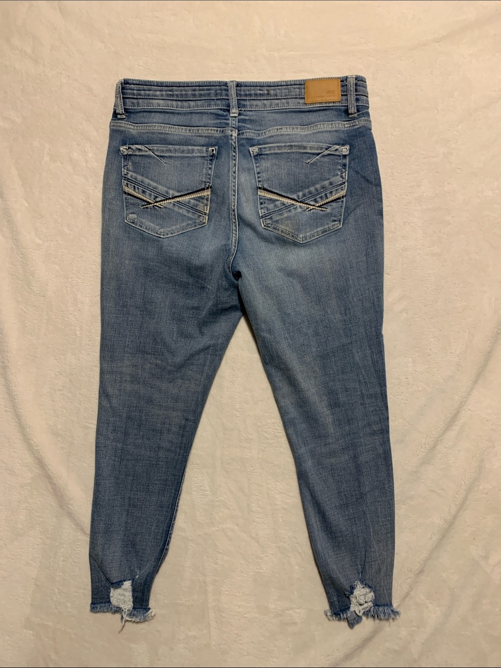 BKE Payton Ankle Skinny Jeans raw hem distressed size 30x25